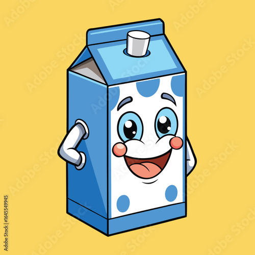 milk carton with happy face  .eps