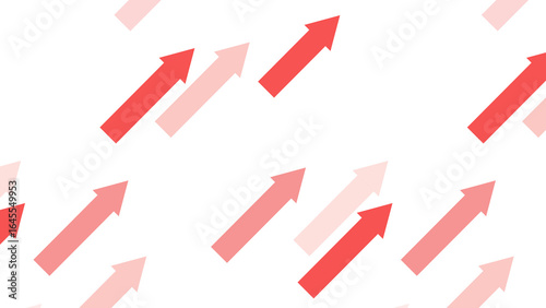 斜め上矢印（赤_背景透過）の背景のイラスト