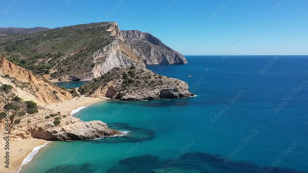 aerial view of mediterranean coastline with turquoise sea and cliffs aerial view of mediterranean coastline with turquoise sea and cliffs