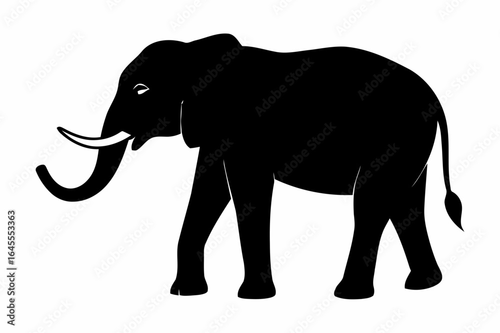 Obraz premium Silhouette of an elephant walking.