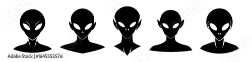 Silhouettes of alien heads.