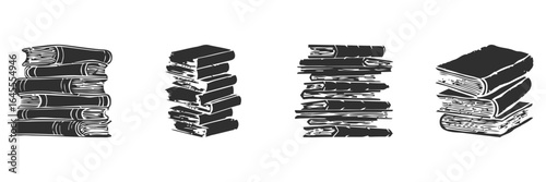 Stacked books, a symbol of knowledge.