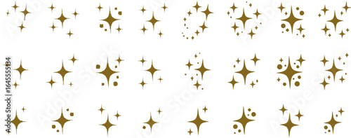 Gold stars scattered on a white background.