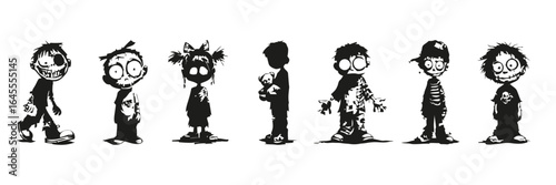 Zombies in protest, marching in solidarity.