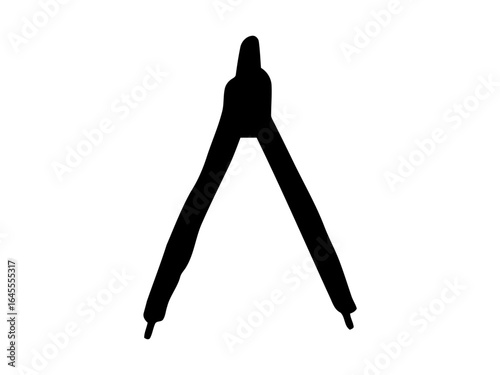 Black compass, geometric precision.
