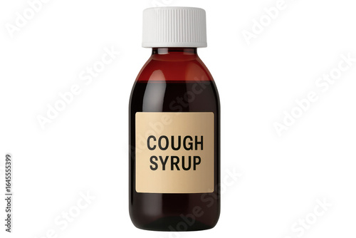 Cough syrup bottle with transparent background