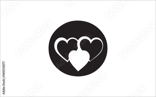 Heart Love Icon Romantic Symbol Silhouette for Valentine and Wedding Designs