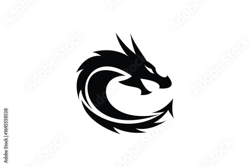 dragon logo design. logo icon vector silhouette illustration