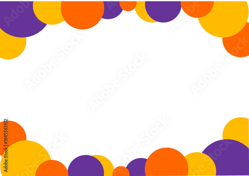 カラフルな円のフレーム・レトロな雰囲気・上下