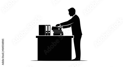 streamlining workflow businessman organizing files and documents for enhanced productivity and efficiency