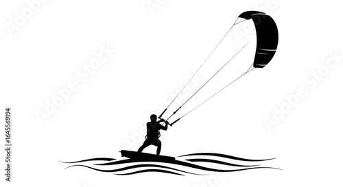 kitesurfing silhouette dynamic action shot for extreme sports websites blogs and marketing materials