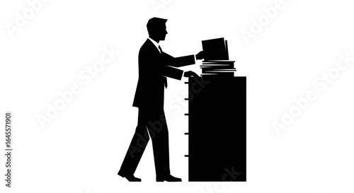 businessman organizing files efficient office workflow and time management solution