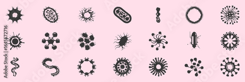 Various simple black shapes on a light background.