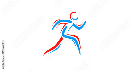 dynamic running figure abstract logo for speed fitness and active lifestyle brands ideal for websites marketing materials and mobile app designs