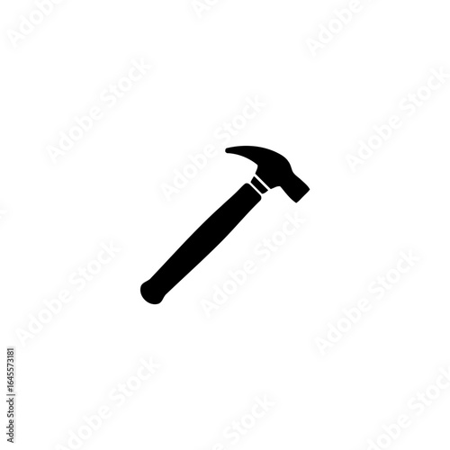 Black silhouette of a hammer, tool of construction.
