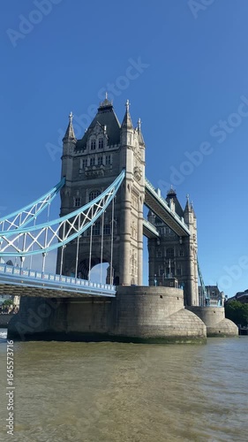 Vertical video of London’s iconic Tower Bridge over the River Thames