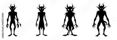 Four demonic figures in silhouette.