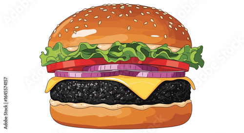 juicy cheeseburger illustration perfect for restaurant menus food blogs and advertising campaigns