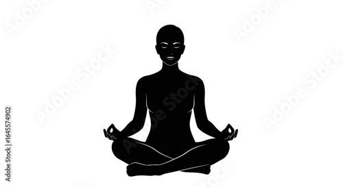 find inner peace silhouette of a woman in peaceful meditation pose for wellness yoga and mindfulness websites and blogs