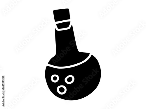 Dark silhouette of a potion bottle.
