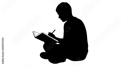 focused student silhouette captivating image for education learning and notetaking projects ideal for websites blogs and educational materials