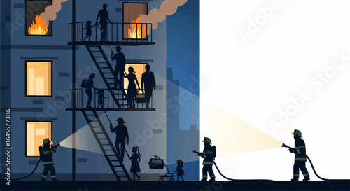 Heroic Firefighters Rescue Residents from Burning Building Emergency Scene