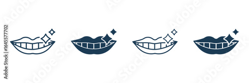 Teeth whitening process stages.