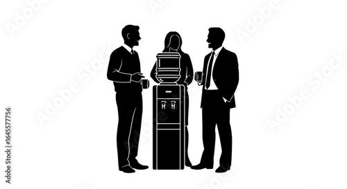 boosting workplace collaboration colleagues engaging in casual conversation by the office water cooler