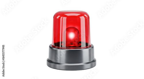 3d icon of a red siren light, symbolizing emergency and warning, isolated on transparent background, indicating urgent situations requiring immediate attention