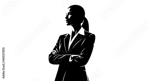 confident businesswoman silhouette empowering image for leadership success and corporate branding