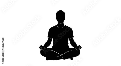 find inner peace silhouette of a man meditating perfect for wellness mindfulness and yoga websites blogs and social media
