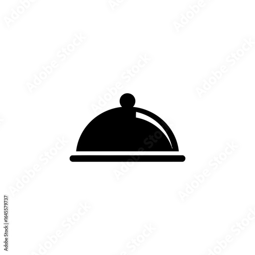 Black cloche, food service icon.
