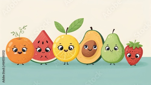 Kawaii Fruit Lineup Digital...