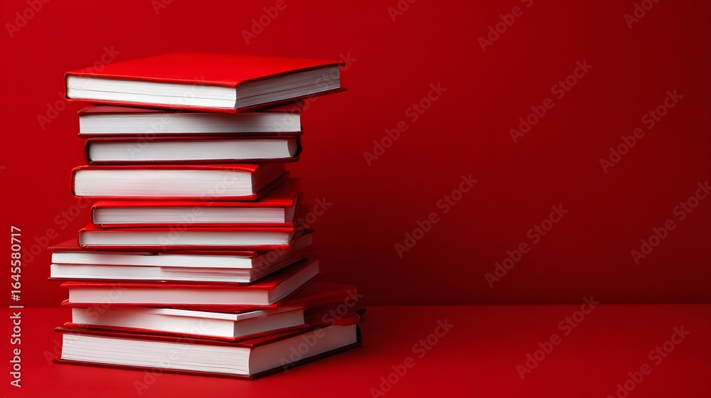 custom made wallpaper toronto digitalStack of red books against a red background.