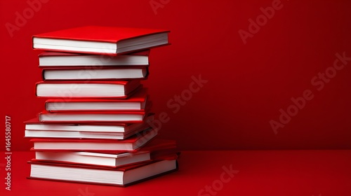 Wallpaper Mural Stack of red books against a red background. Torontodigital.ca