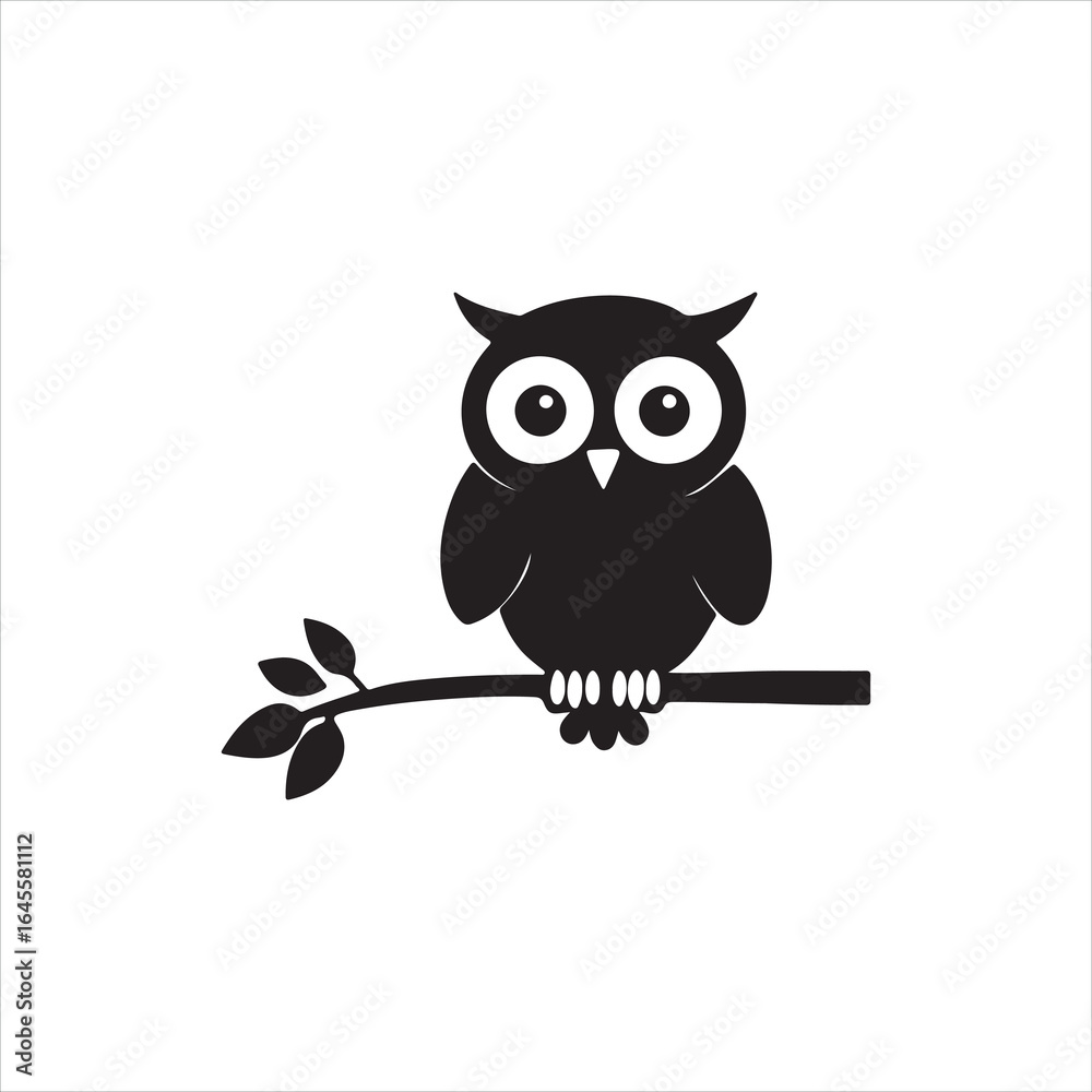 Fototapeta premium Owl Silhouette on Branch