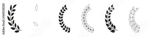 Simple laurel wreaths in various styles.