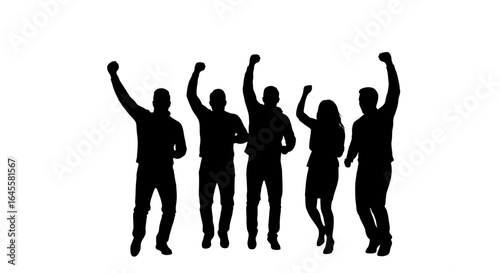 celebrating success silhouettes of a jubilant team achieving a shared goal ideal for business presentations and motivational designs