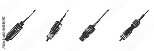 Four different types of screwdrivers.
