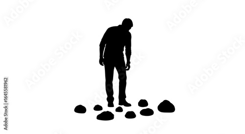 contemplative man facing challenges silhouette image for overcoming obstacles problemsolving and business resilience concepts