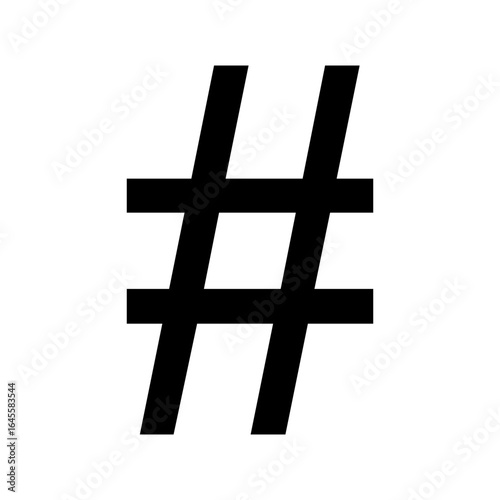 Minimalist Black and White Hashtag Symbol