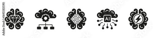 Abstract icons of interconnected brains.