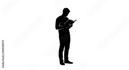 silhouette of a man immersed in reading perfect for education selfimprovement and knowledge acquisition concepts