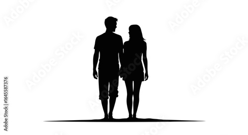 silhouette of a couple holding hands representing young love romance and intimacy perfect for relationship blogs wedding invitations or romance novels