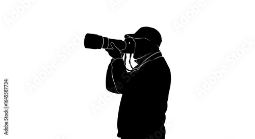 photographer capturing the perfect shot a silhouette image representing passion precision and the pursuit of the ideal moment in photography