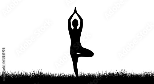 find inner peace silhouette of a woman in tree pose yoga for wellness websites meditation apps and mindfulness resources