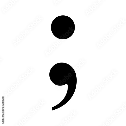 Bold Black and White Semicolon Symbol