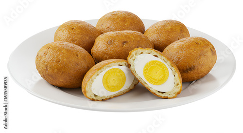 Egg Pakoras Cut in Half Snack