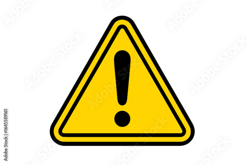 Warning symbol indicating caution. Vector for safety notices and alerts. Hazard sign with exclamation mark. Danger, risk, and attention concept. Triangle icon illustration.