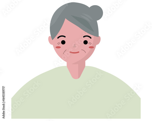 おばちゃん。祖母。ベクターイラスト